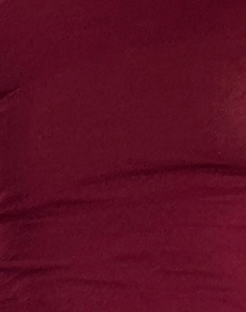 Gavya Bardot Long Sleeve Top in Burgundy