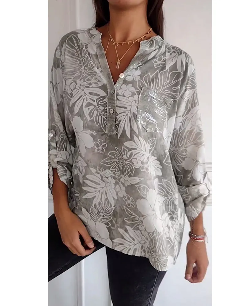 Geraldine® | Women's sweatshirt with heart print, long sleeves