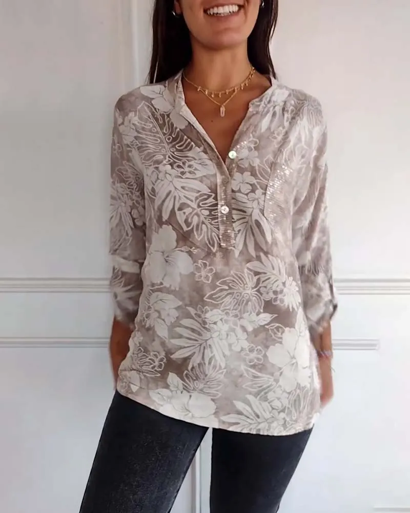 Geraldine® | Women's sweatshirt with heart print, long sleeves