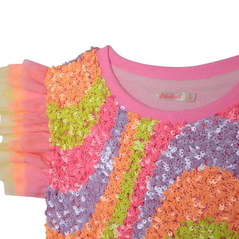 Girls Sequin Sweatshirt Dress