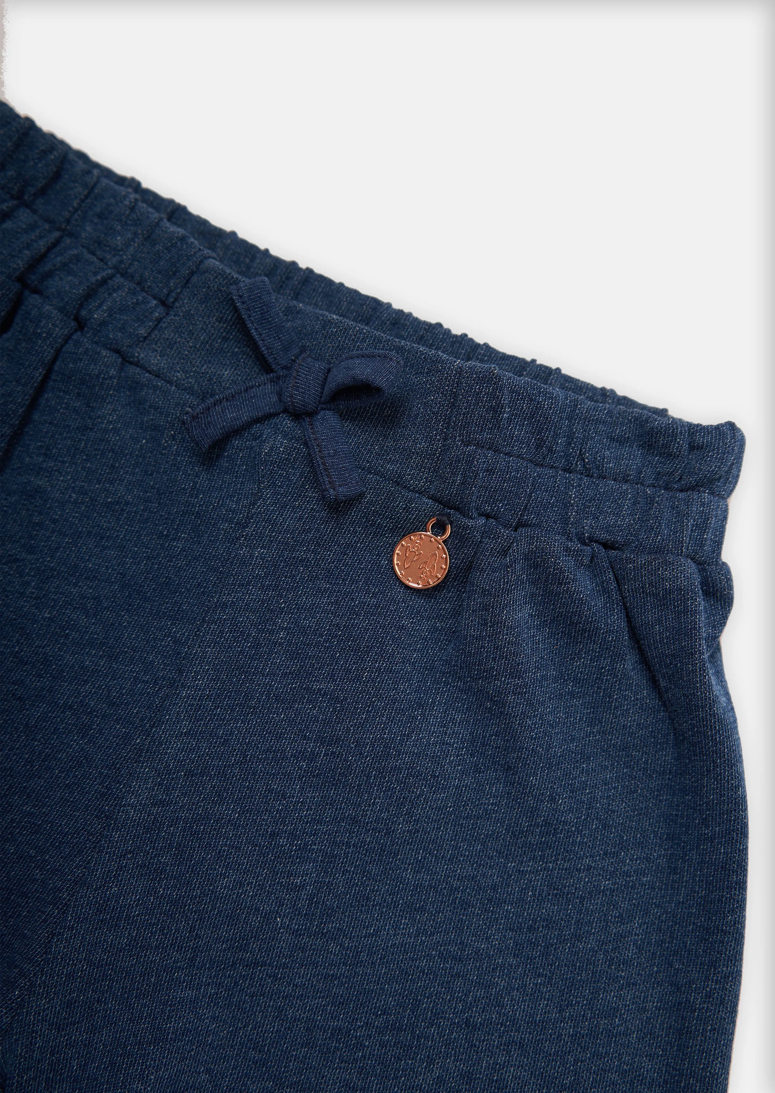 Girls Solid Blue Denim Shorts