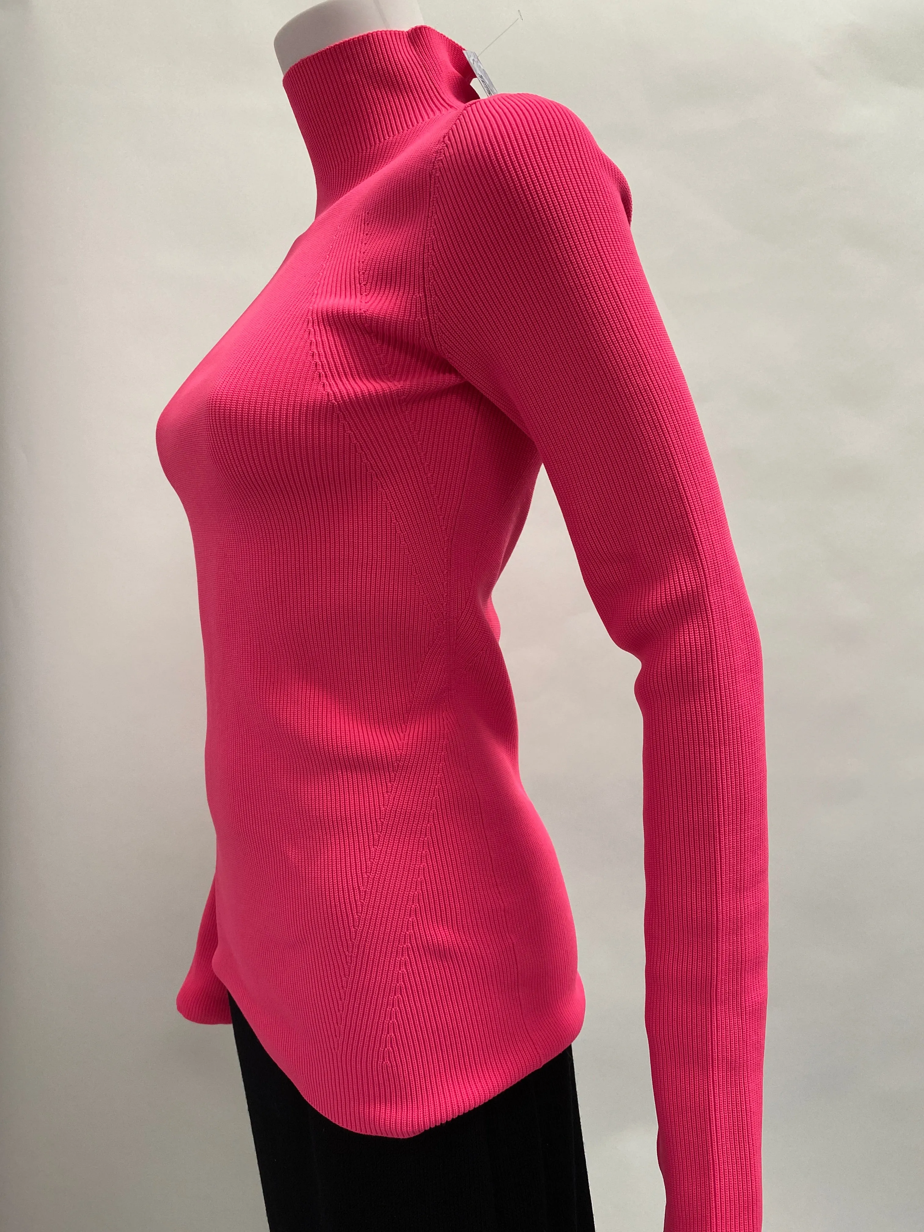 Helmut Lang Neon Pink Turtleneck Sweater