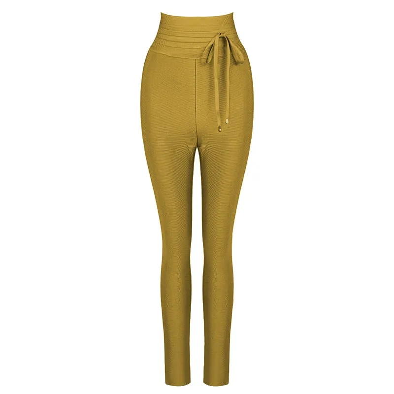 High Waist Tie Trousers