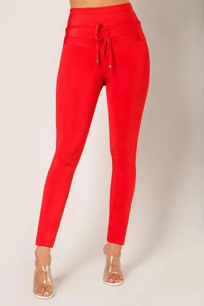 High Waist Tie Trousers