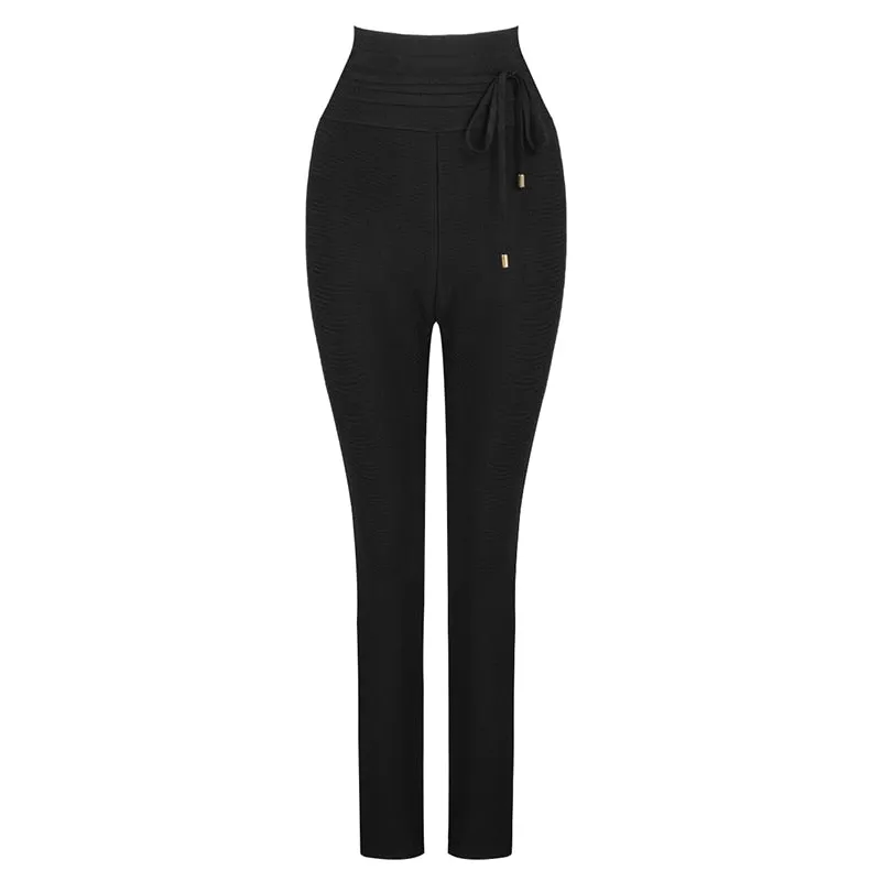 High Waist Tie Trousers
