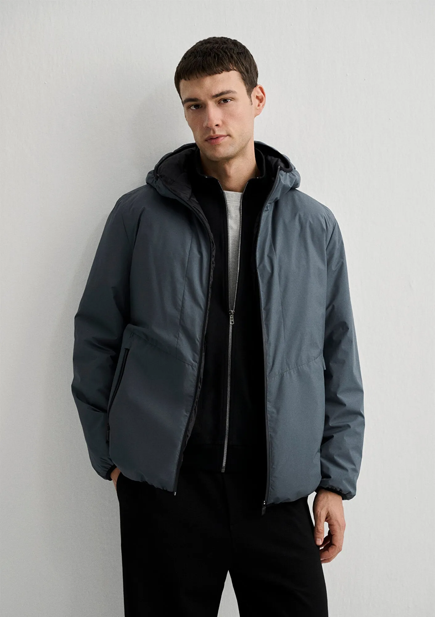 Hooded Navy Jacket