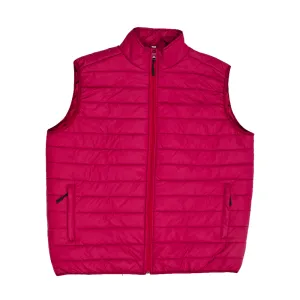 Hot Maroon Puffer Gilet Jacket