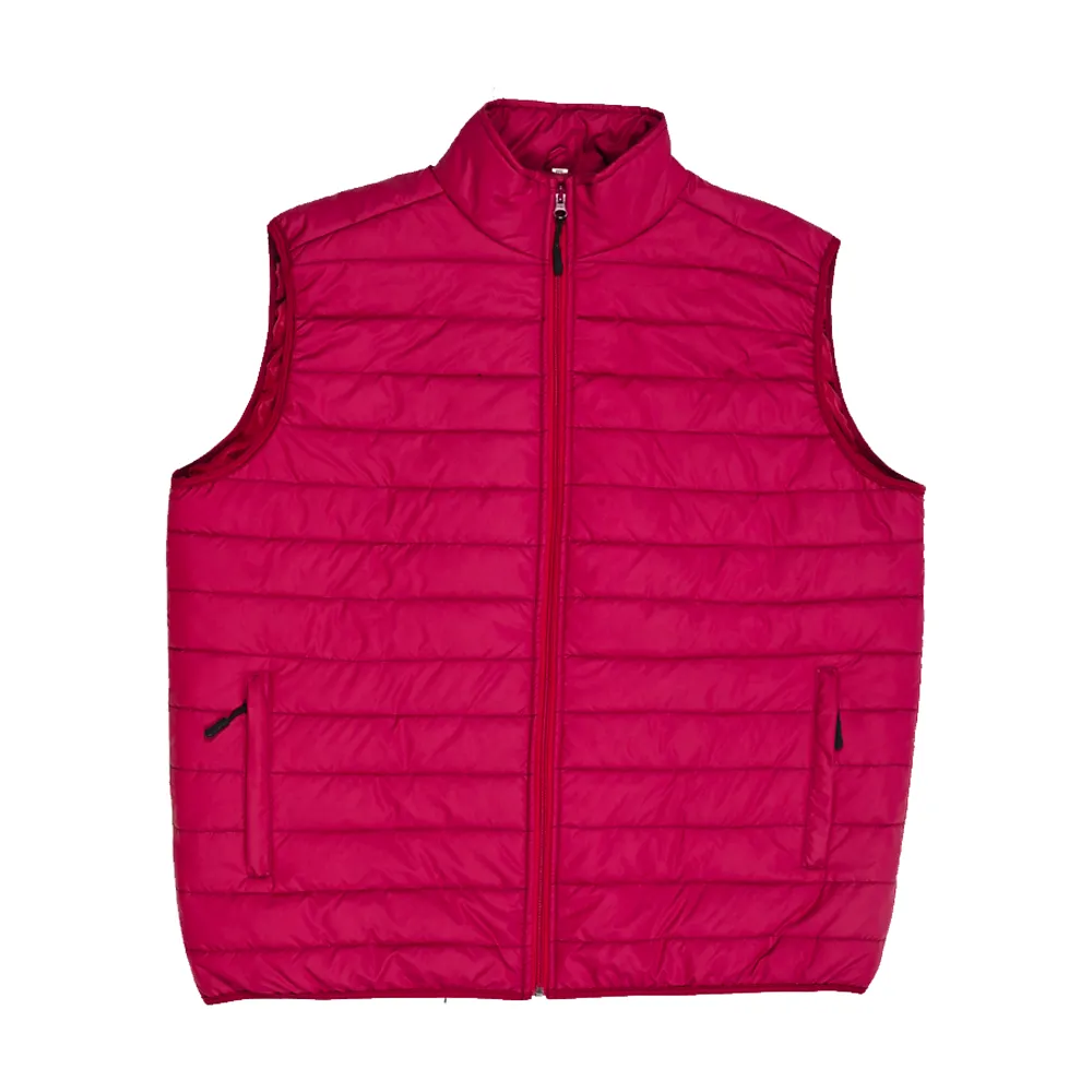 Hot Maroon Puffer Gilet Jacket
