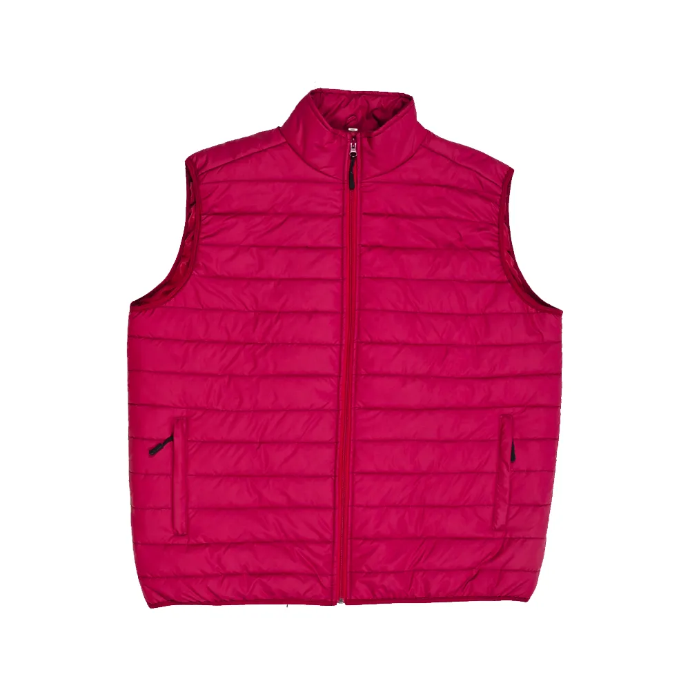 Hot Maroon Puffer Gilet Jacket