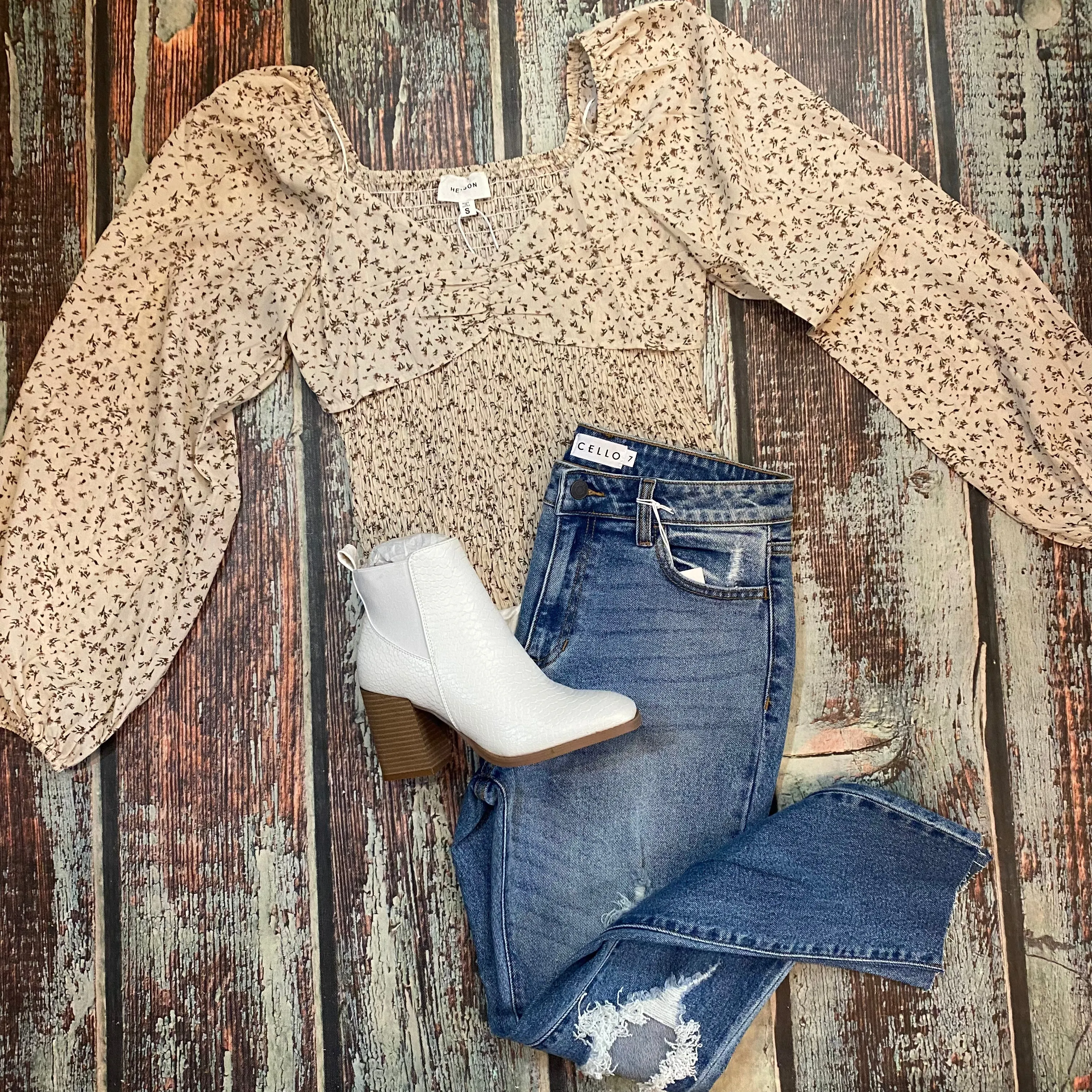 Ivory Floral Bodysuit