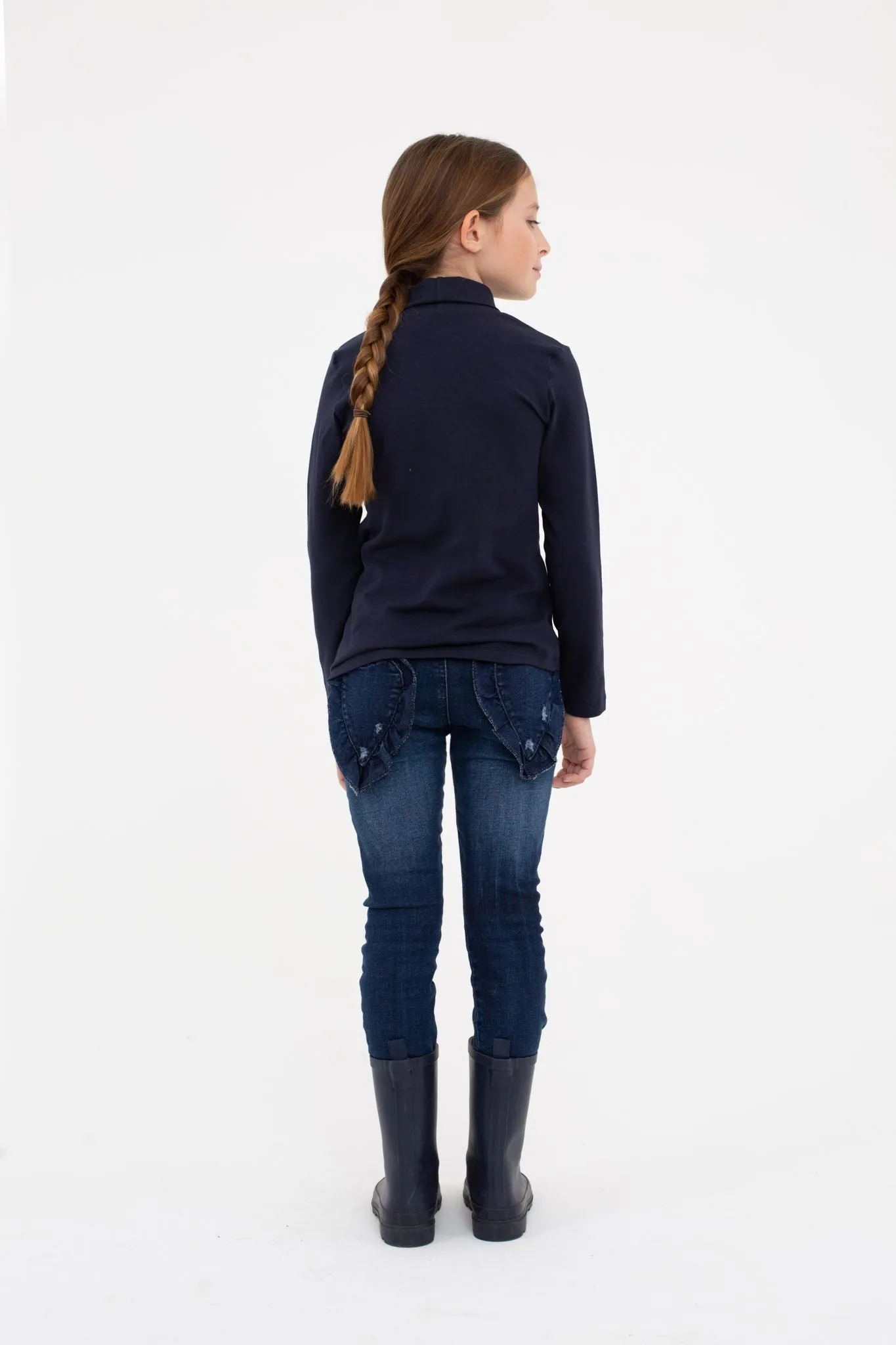 Jersey Navy Turtleneck by Piccola Ludo