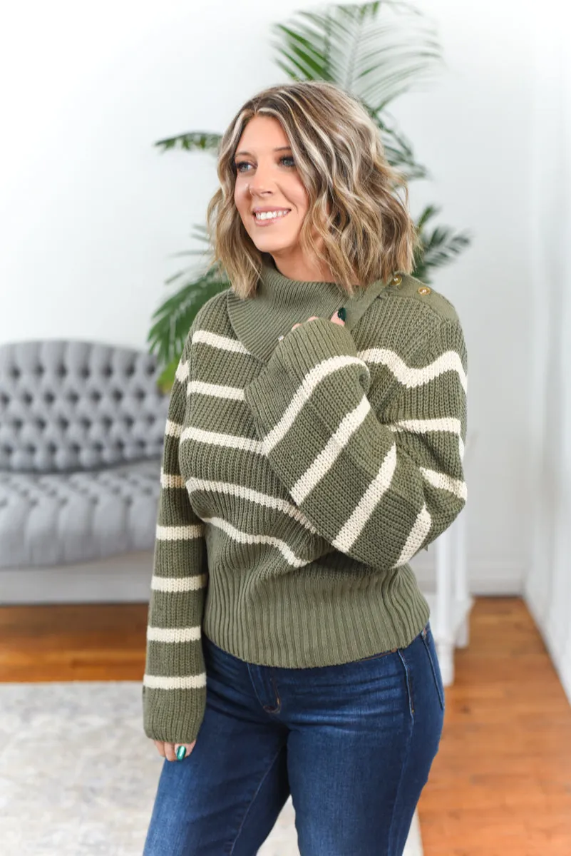 Jocelyn Button Turtle Neck Sweater