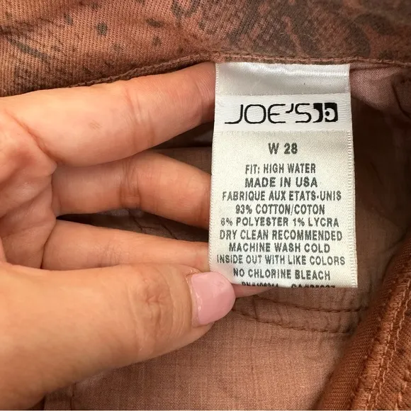Joe’s Jeans High Water Orange Snake Skinny Ankle Denim Pants