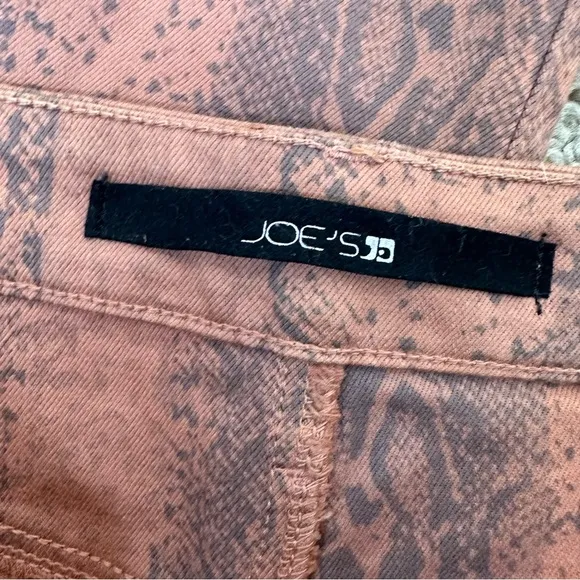 Joe’s Jeans High Water Orange Snake Skinny Ankle Denim Pants