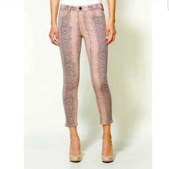 Joe’s Jeans High Water Orange Snake Skinny Ankle Denim Pants