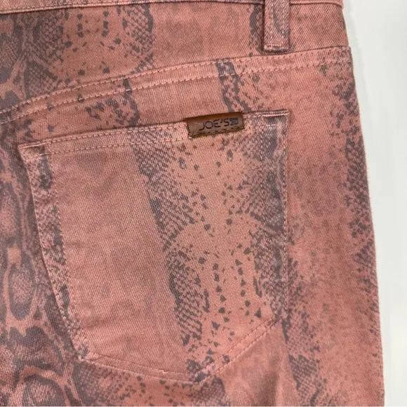 Joe’s Jeans High Water Orange Snake Skinny Ankle Denim Pants