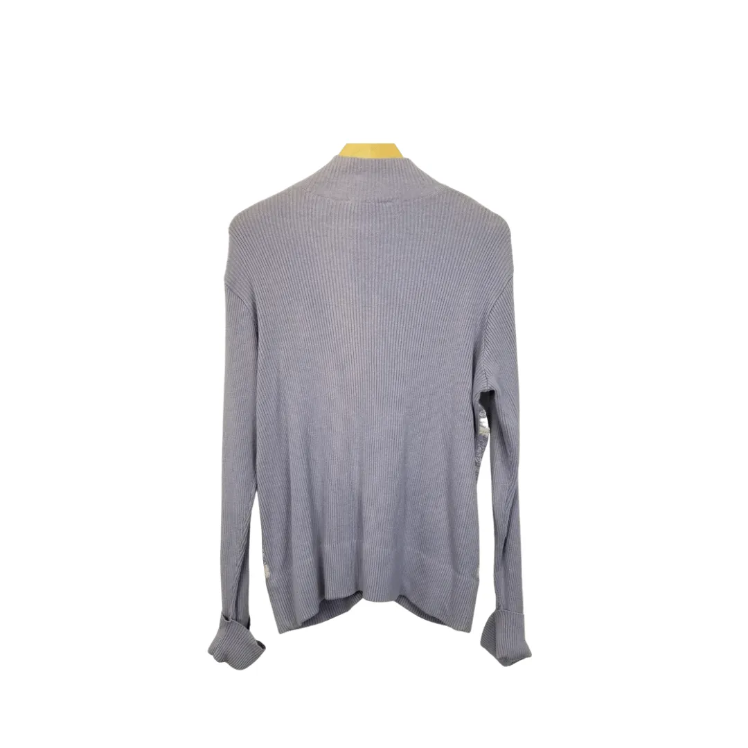 Jones Wear Purple Fair Isle Zip Up Sweater