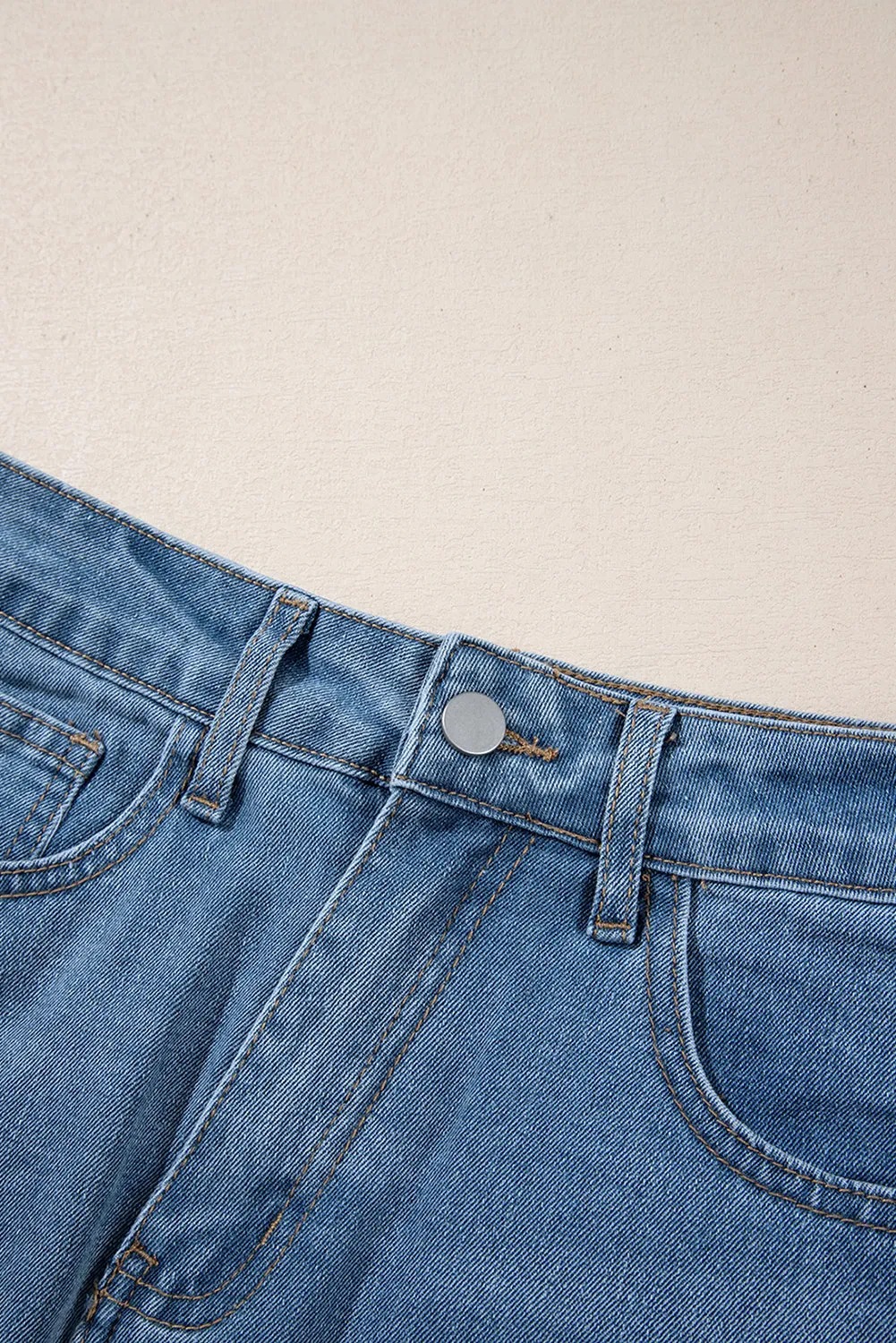 KaleaBoutique Frayed Slit Asymmetric Denim Midi Skirt