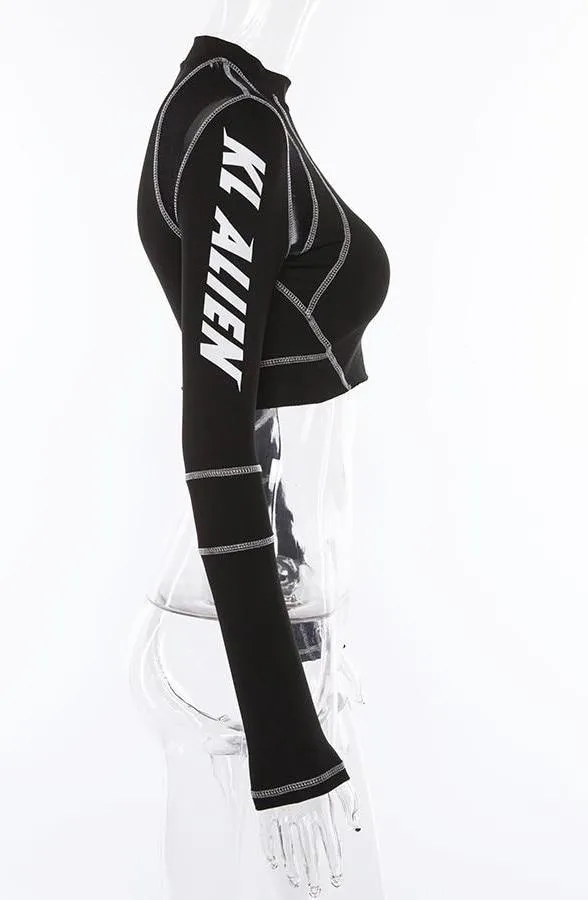 KL Alien Mesh Racer Crop
