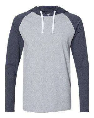 LAT Men's Raglan Long Sleeve Hoodie T-Shirt - 6917