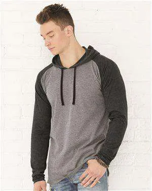 LAT Men's Raglan Long Sleeve Hoodie T-Shirt - 6917