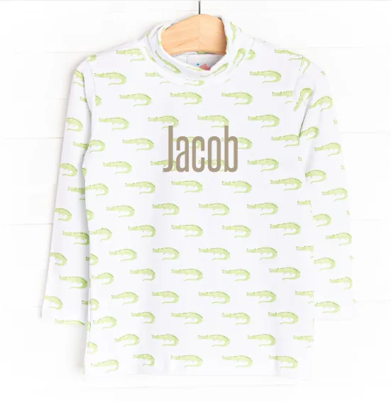 Later Alligator Turtleneck, Green
