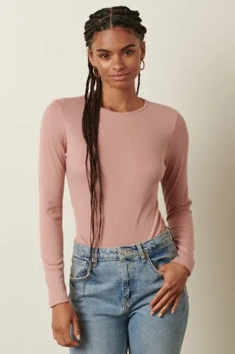 Long Sleeve Rib Knit Bodysuit