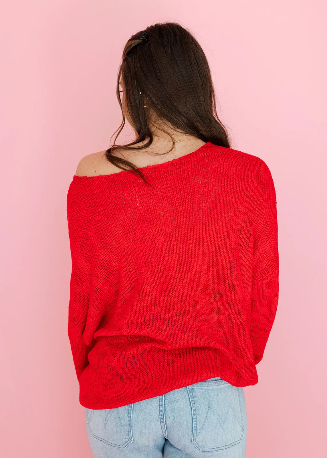 Love At First Sight Red & Pink Sweater