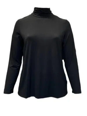 Marina Rinaldi Women's Black Zaino Turtleneck Top NWT