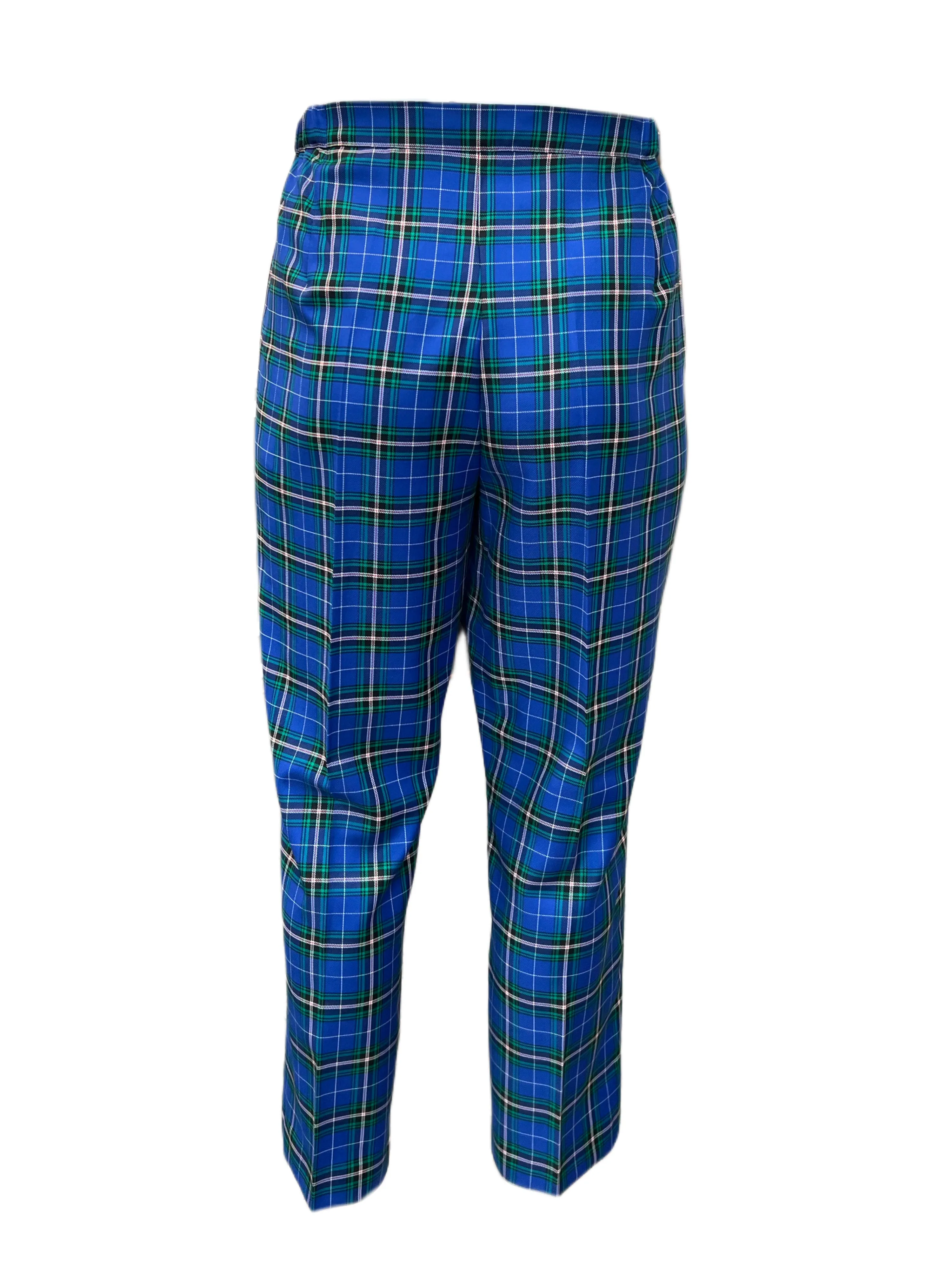 Marina Rinaldi Women's Blue Regione Plaid Skinny Pants NWT