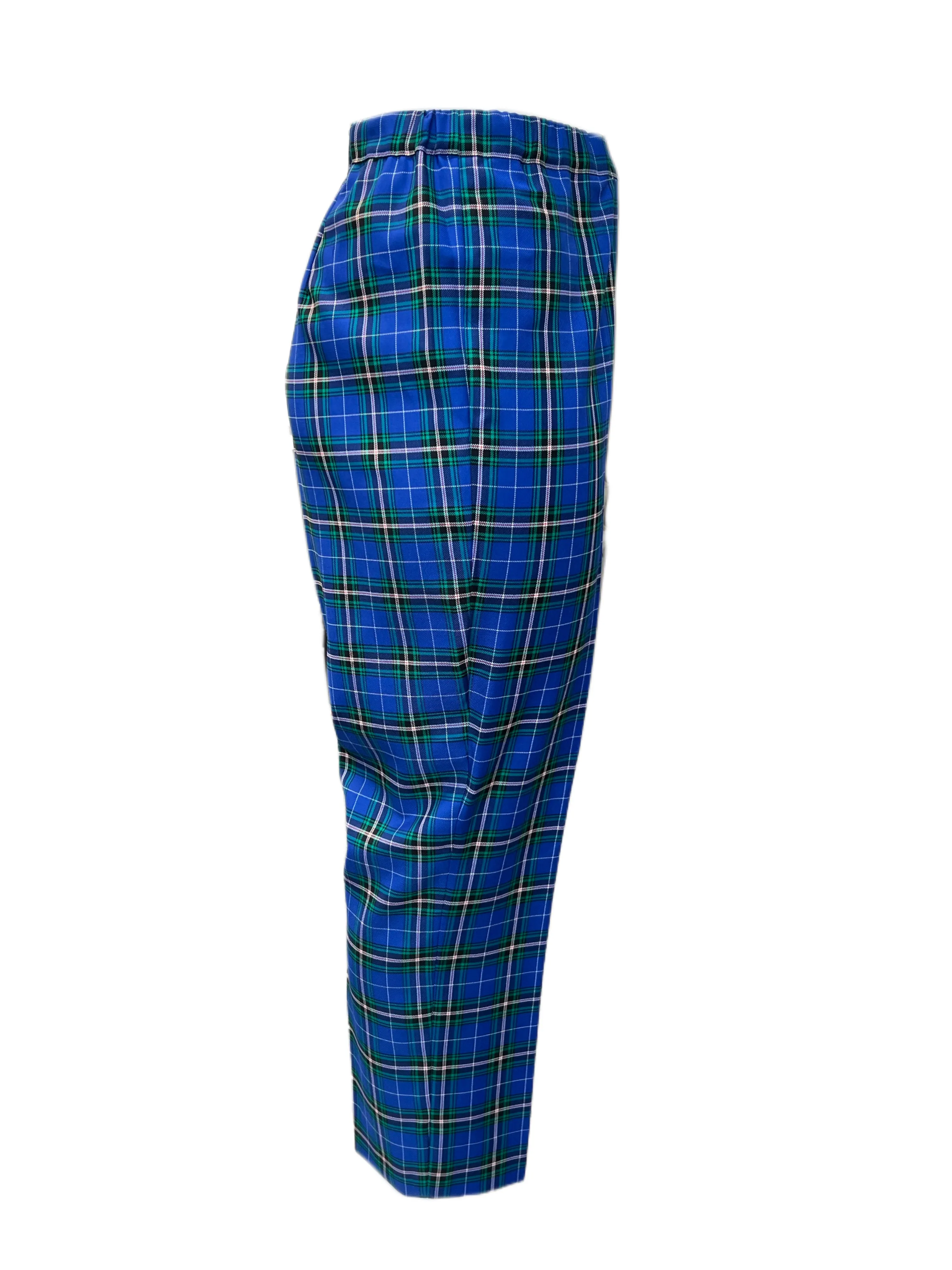Marina Rinaldi Women's Blue Regione Plaid Skinny Pants NWT