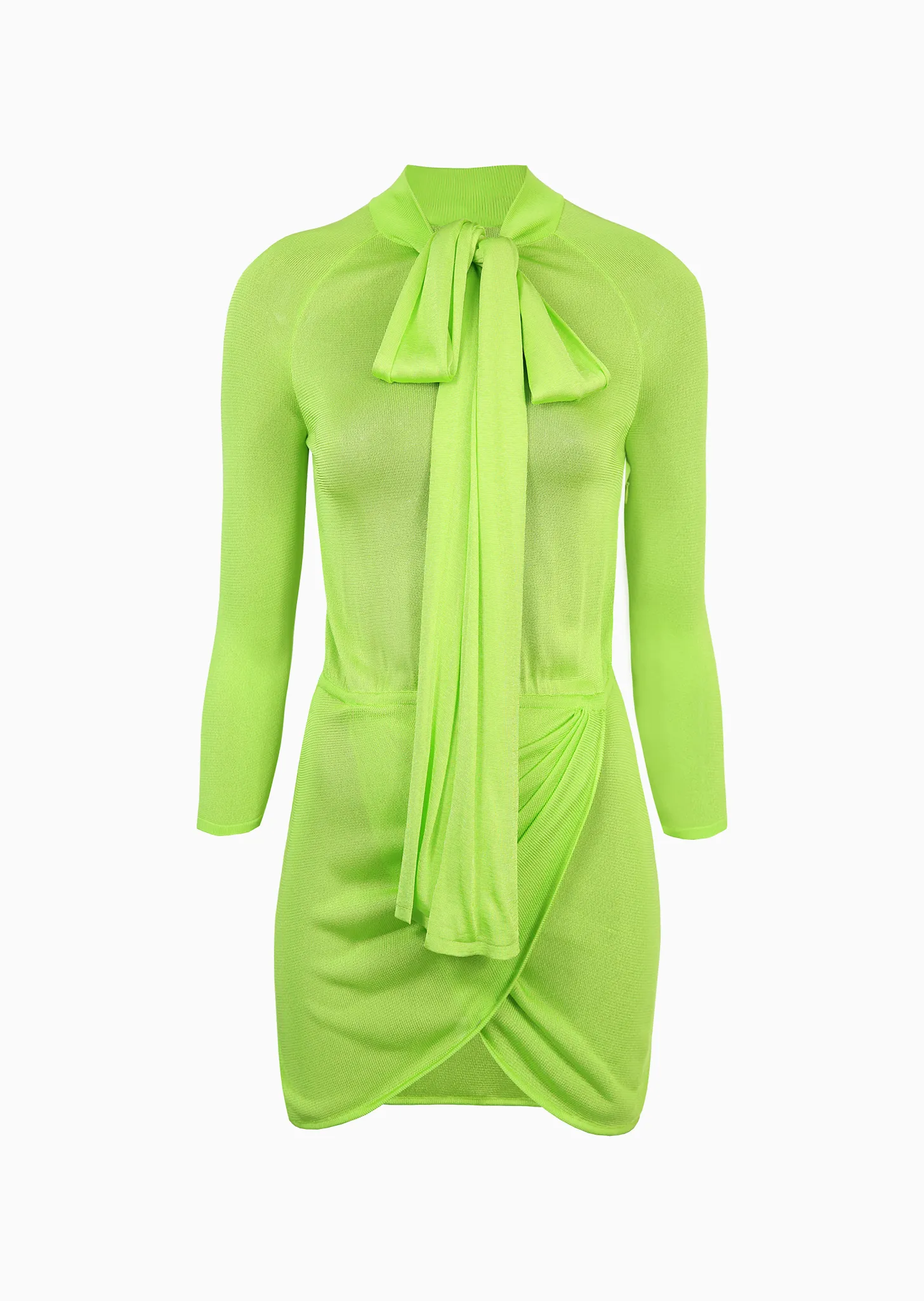 Marion - Wrap Top with Neck Tie and Scalloped Hem
