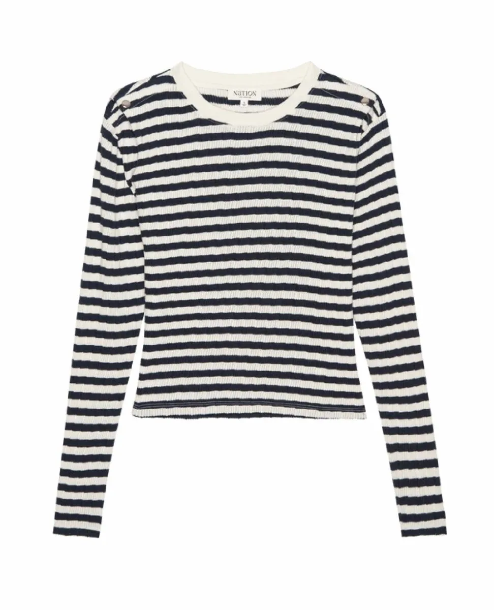 Marsel Long Sleeve Pointelle Stripe