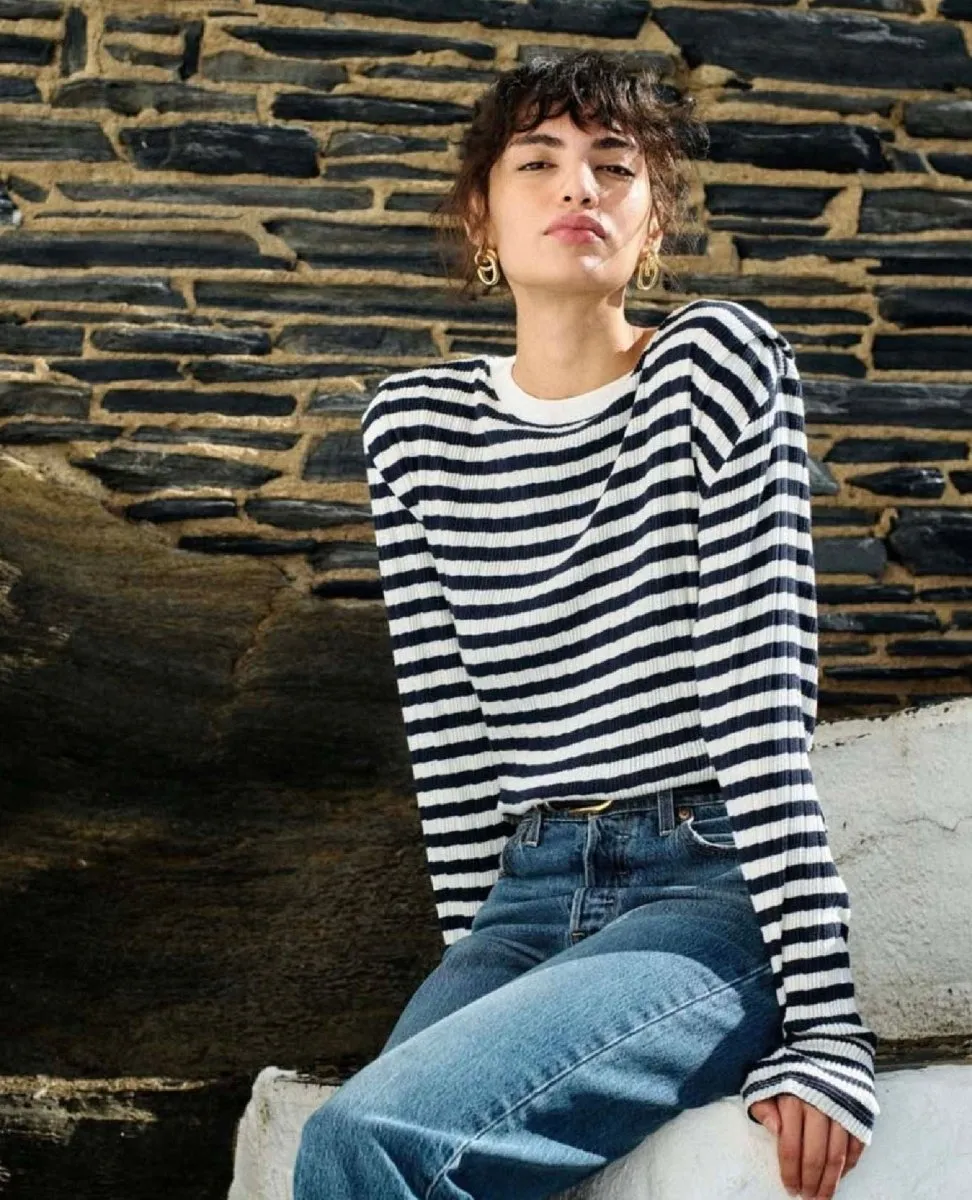 Marsel Long Sleeve Pointelle Stripe