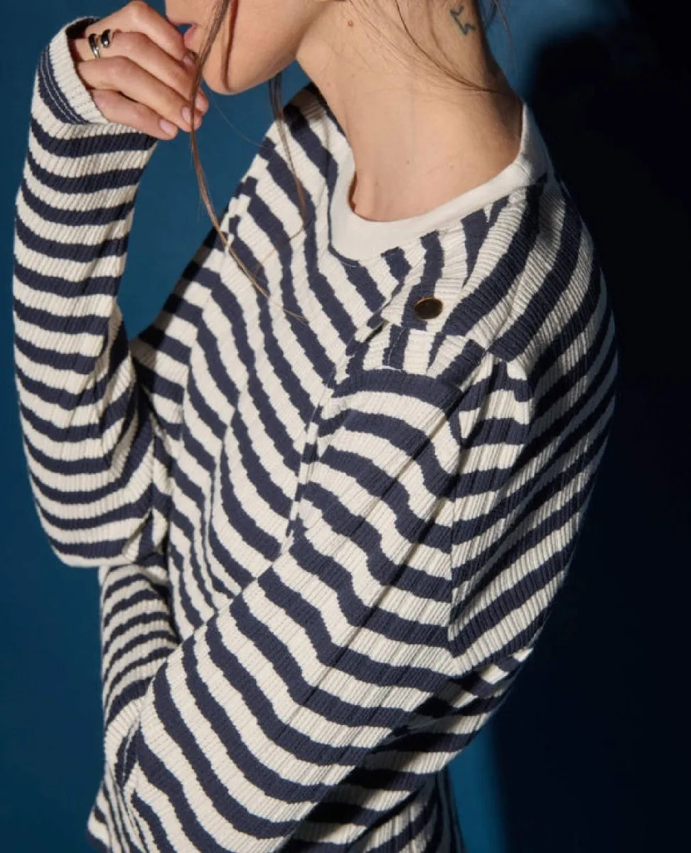 Marsel Long Sleeve Pointelle Stripe