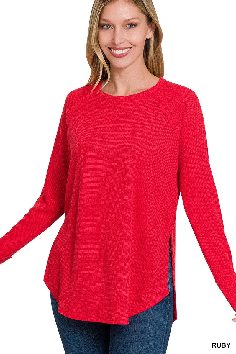 MELAGE BABY WAFFLE LONG SLEEVE TOP