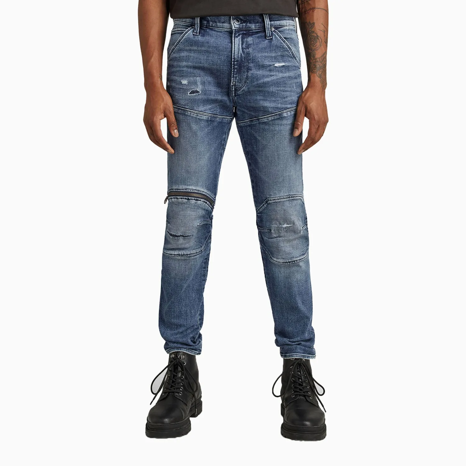 Men's 3D Zip Knee Skinny Denim Pant
