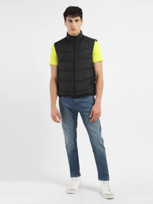 Men's Black High Neck Puffer Jackets