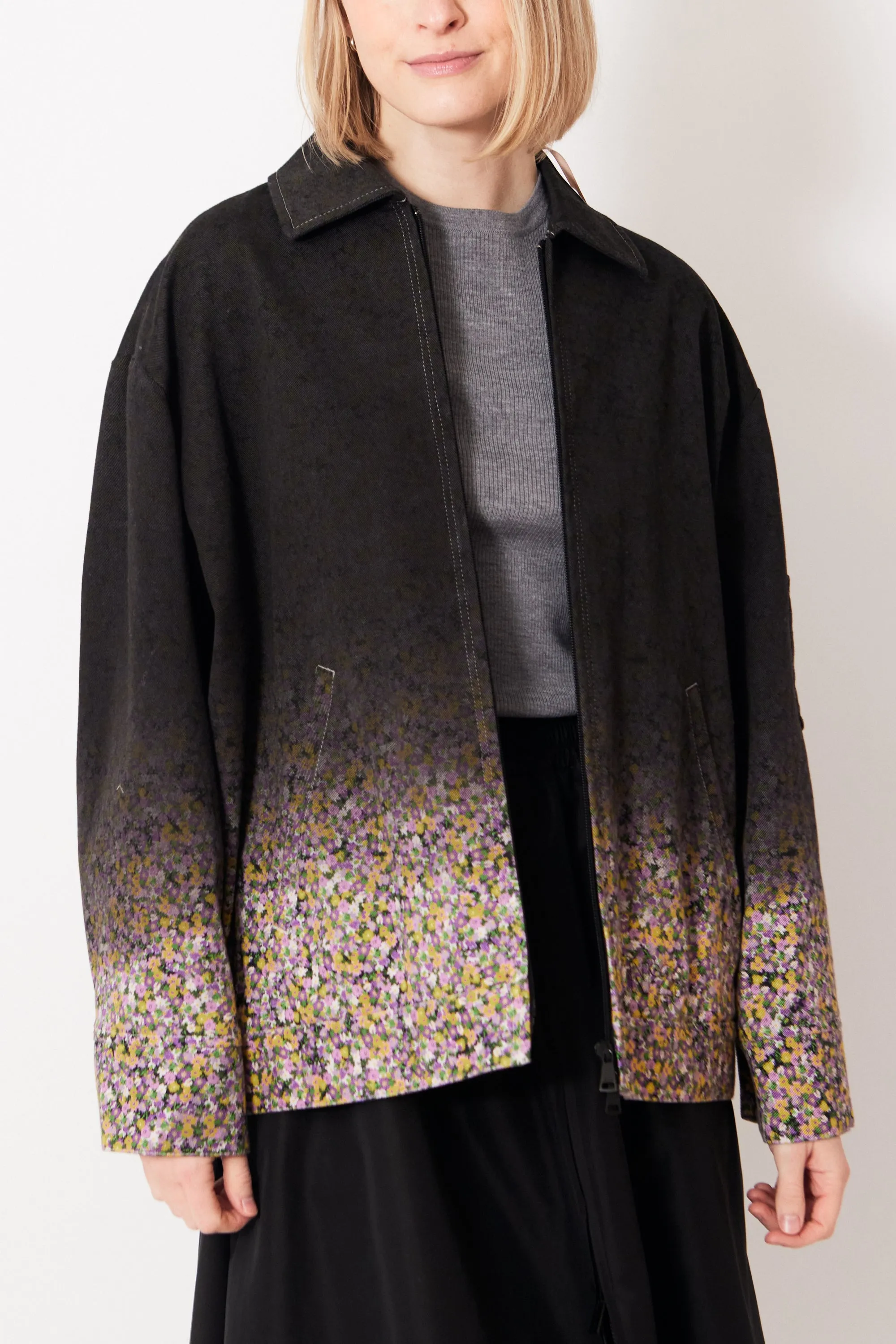N°21 Gradient Background Print Zip Jacket