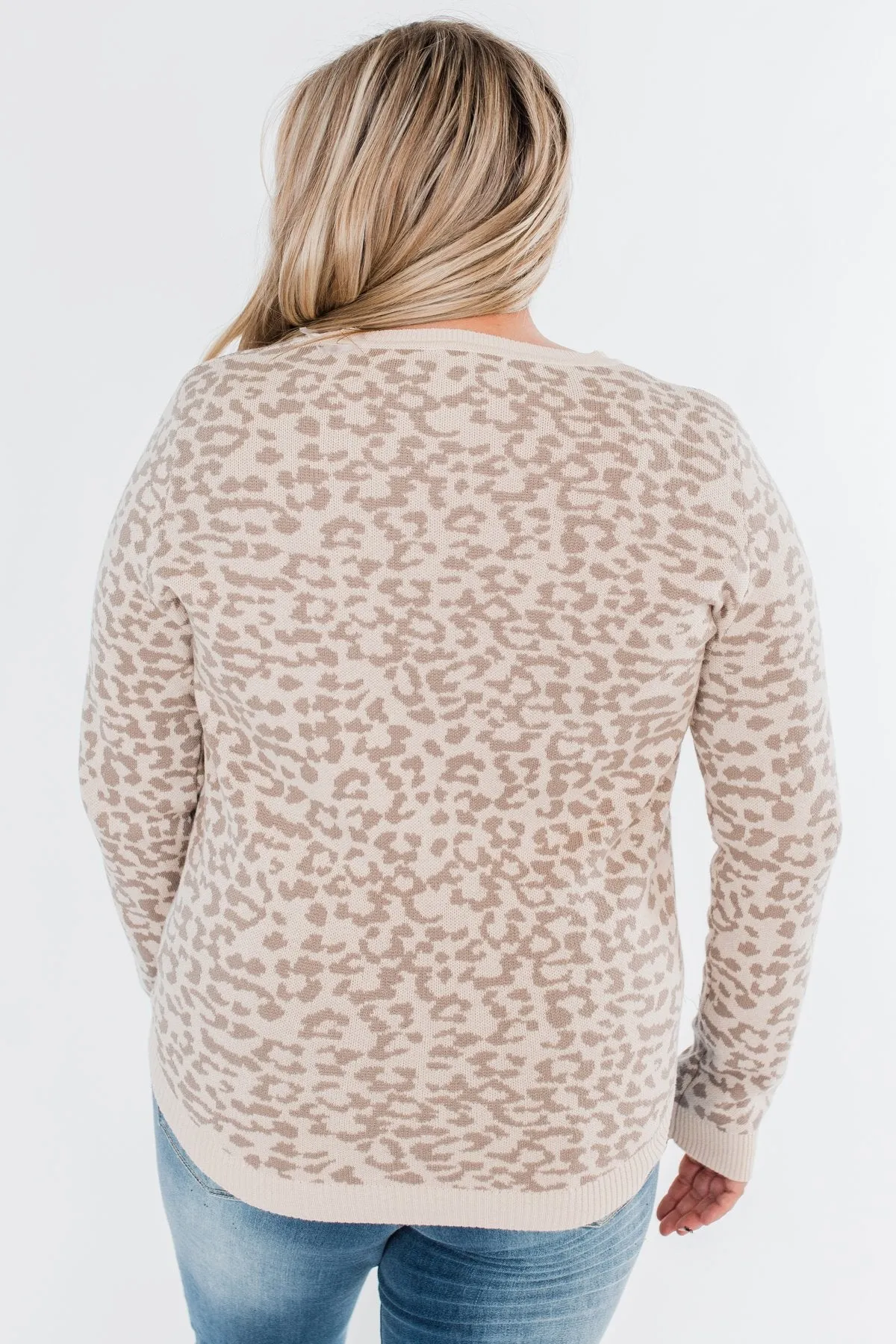 Naturally Fierce Leopard Sweater- Beige