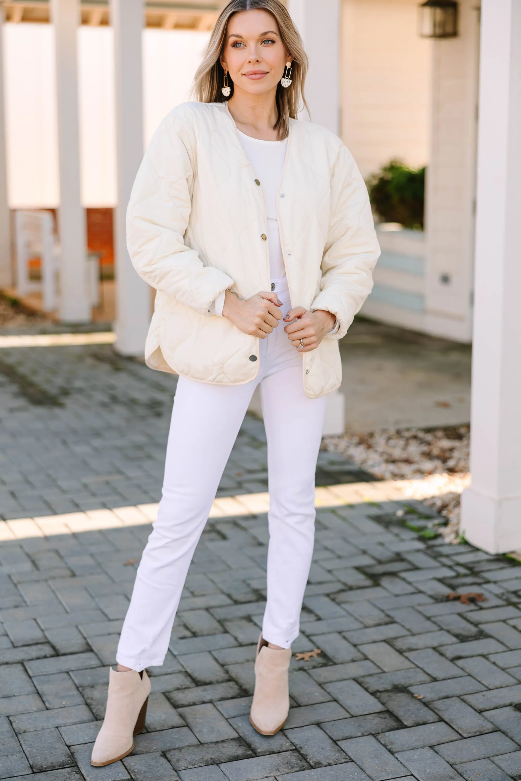 Need You More Cream White Puffer Jacket