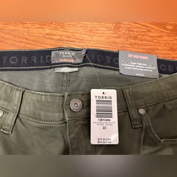 New Torrid Sky High Skinny Women's Olive Green Pants Size 22