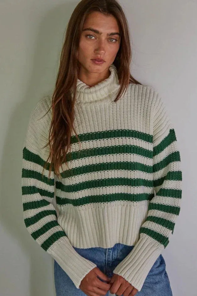 Olive Turtleneck Sweater