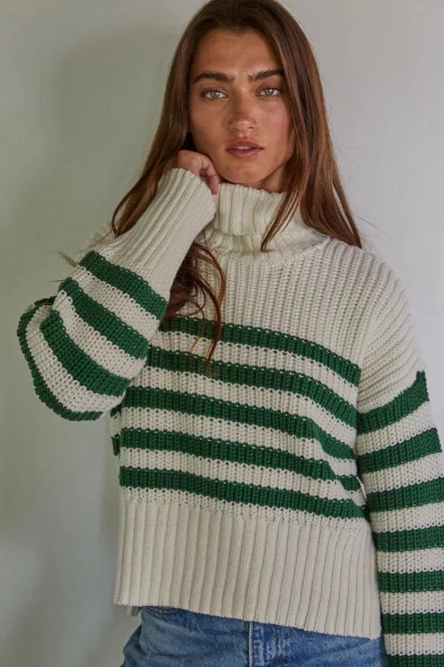 Olive Turtleneck Sweater