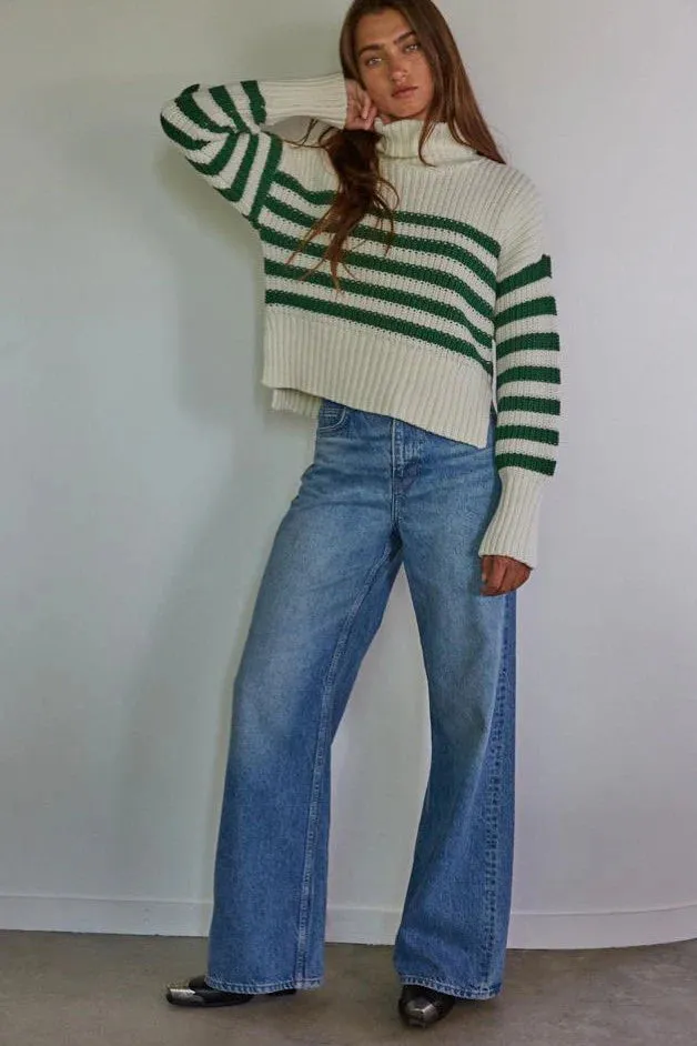 Olive Turtleneck Sweater
