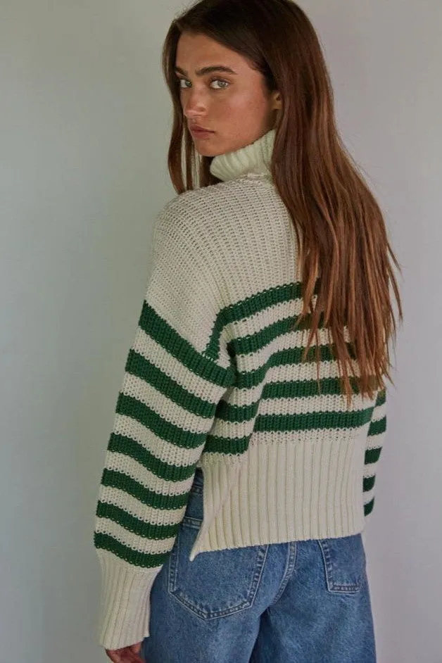Olive Turtleneck Sweater