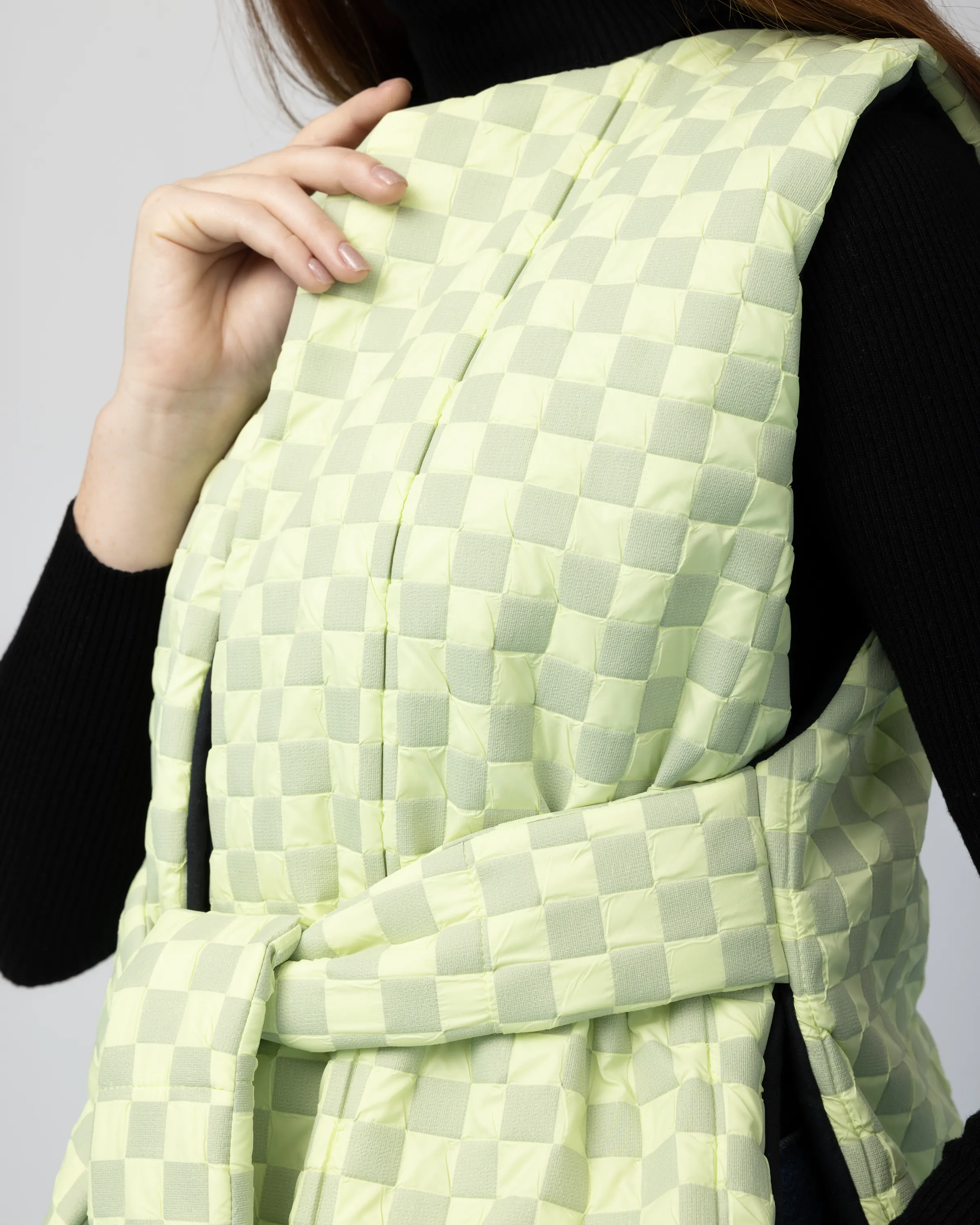 Open Puffer Jacket - Greens