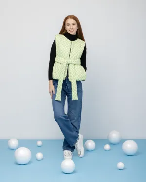 Open Puffer Jacket - Greens