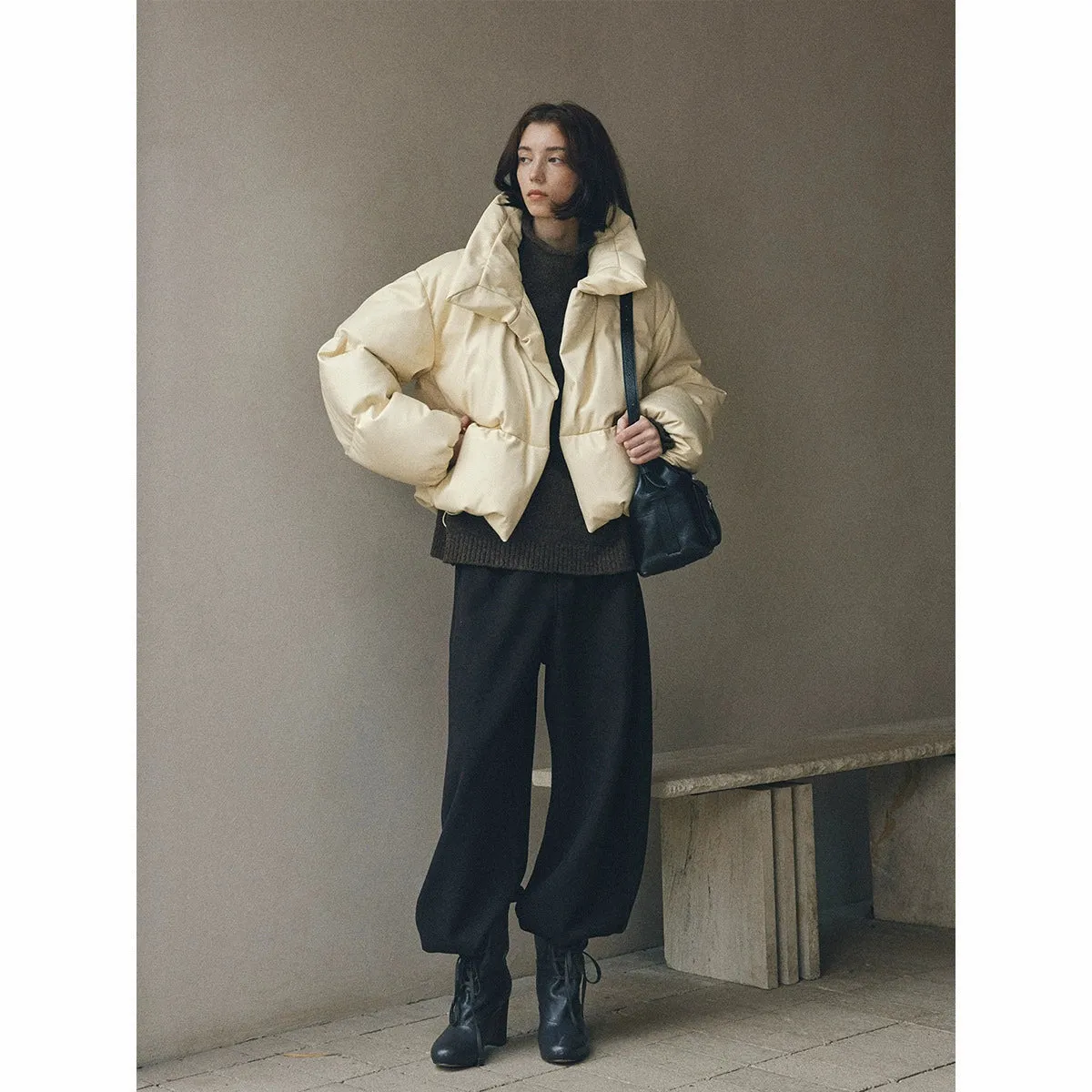 Oversized High Collar Puffer Jacket