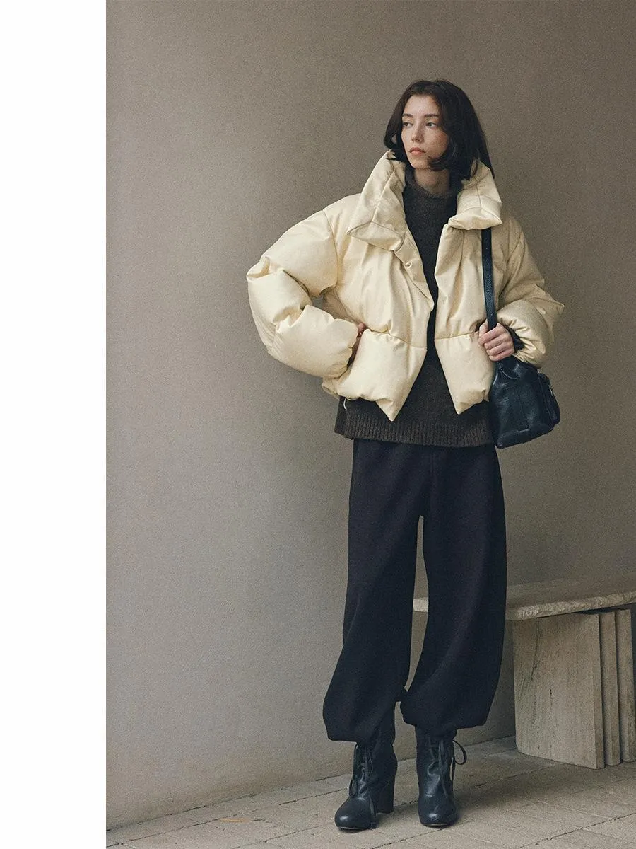 Oversized High Collar Puffer Jacket